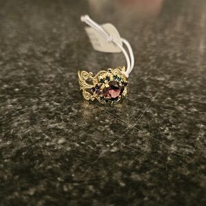 Sorrelli Gold and Purple Coctail Ring